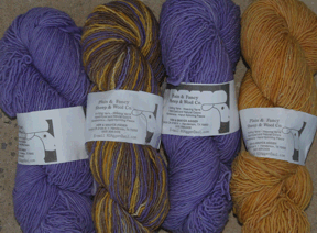 hand-dyed yarn from Plain & Fancy Sheep & Wool Co.