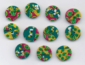 crazy polymer patchwork buttons