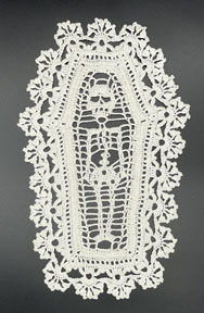 Postmortem skeleton crochet designed by Ann Wanamaker
