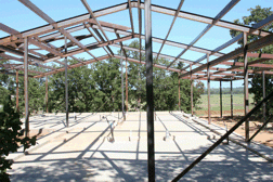 metal roof frame for our earthen house