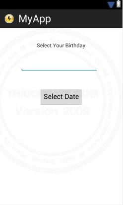 DatePicker / DatePickerDialog - Android Widgets Example