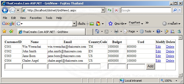 Asp Net Gridview Control Vs 2005 2008 2010 Fx 2 0 3 5 4 0