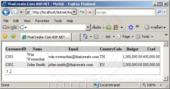 (C#) ASP.NET MySQL List Record Paging/Pagination