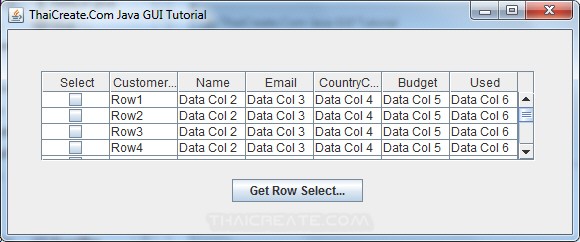 How To Use : Java GUI JTable - Check Box (JCheckBox) In JTable Cell