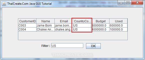 How To Use Java Gui Jtable Filter Data In Jtable