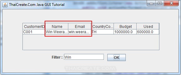 How To Use Java Gui Jtable Filter Data In Jtable
