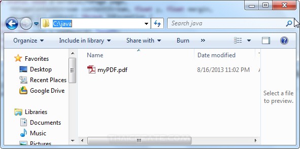 Java Example PDF Report From Database