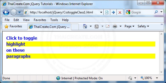 Toggleclass Css Jquery