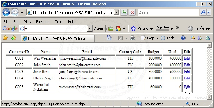 PHP MySQL Edit/Update Data Record