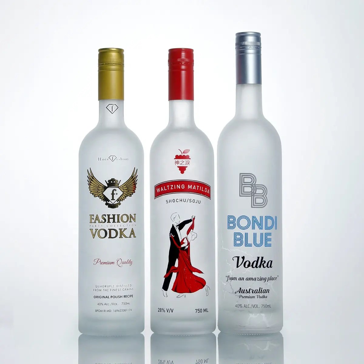 ขวดแก้วคอยาวพร้อมฝาปิด 750 ml , Vodka Glass Bottle 700 ml