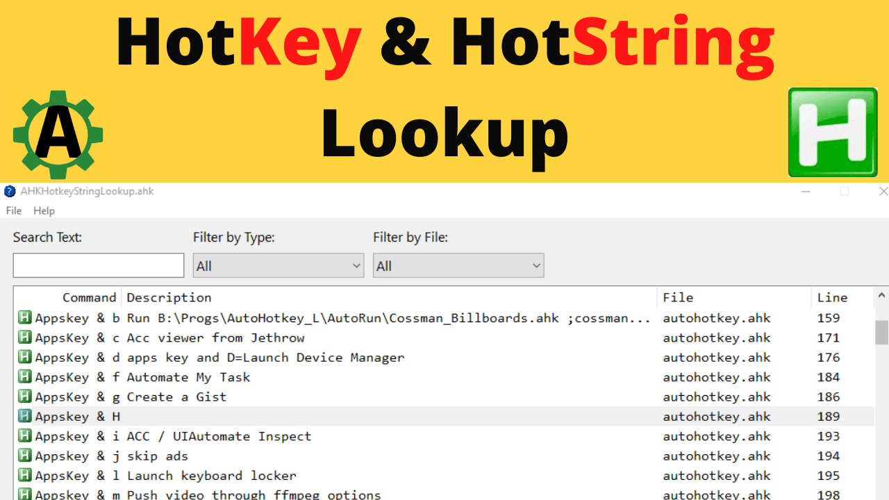 HotKeyString Lookup
