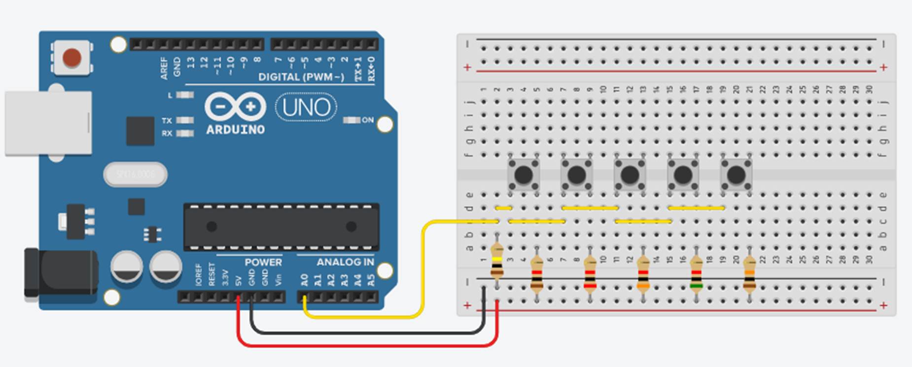 Multiple Push Buttons on One Arduino Input | The DIY Life