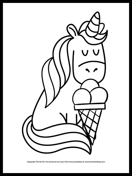 free many scoops ice cream cone coloring page the art kit