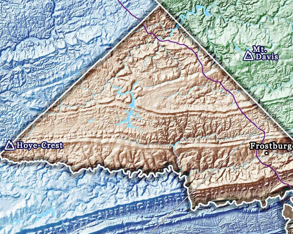 2026 Appalachian Trail Map 10 Feet Wide On Canvas State MD 1024x819 