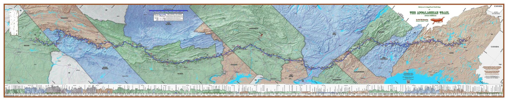 2026 Appalachian Trail Map 10 Feet Wide On Canvas State OverallMap 2048x410 