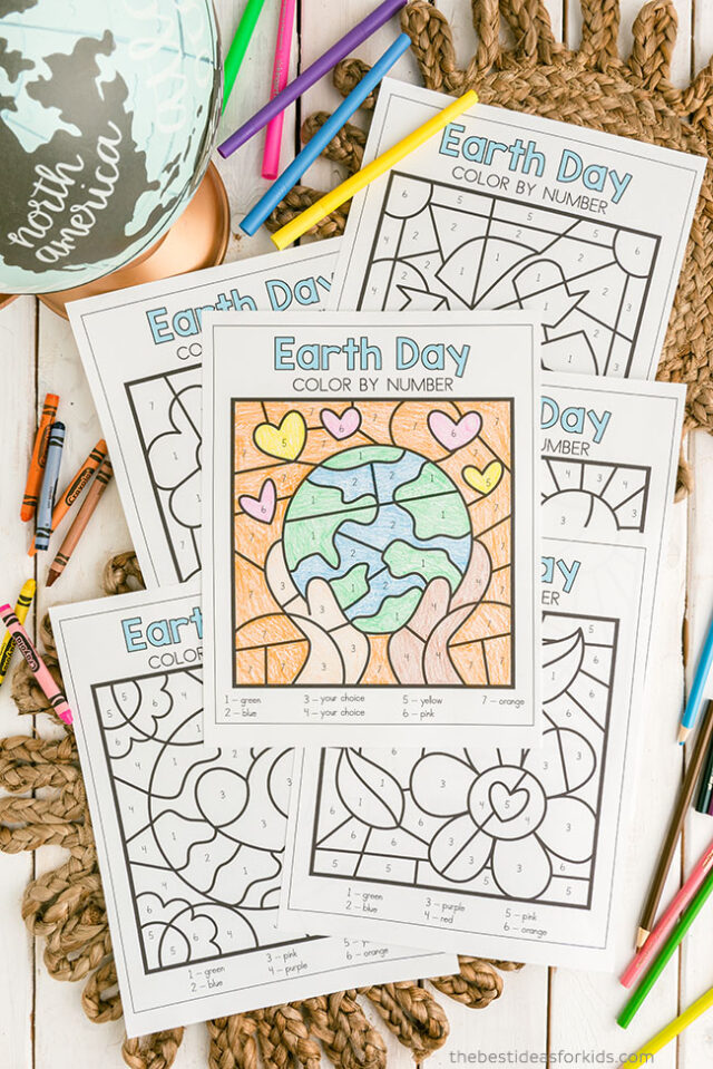 earth day color by number free printables the best ideas for kids