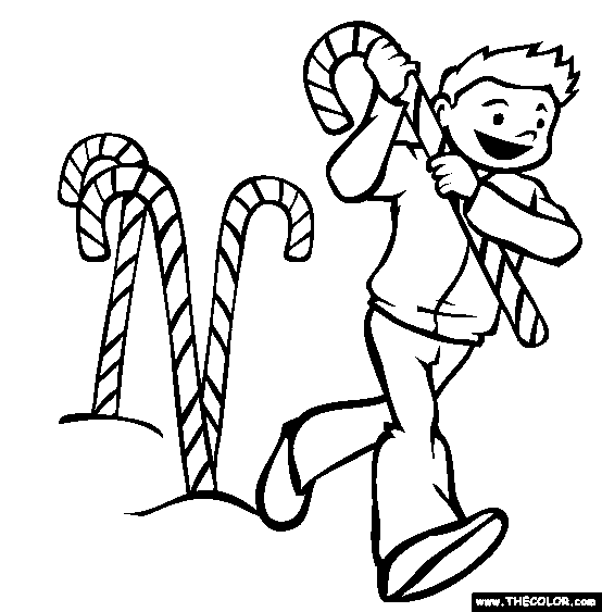 Giant candy cane online coloring page