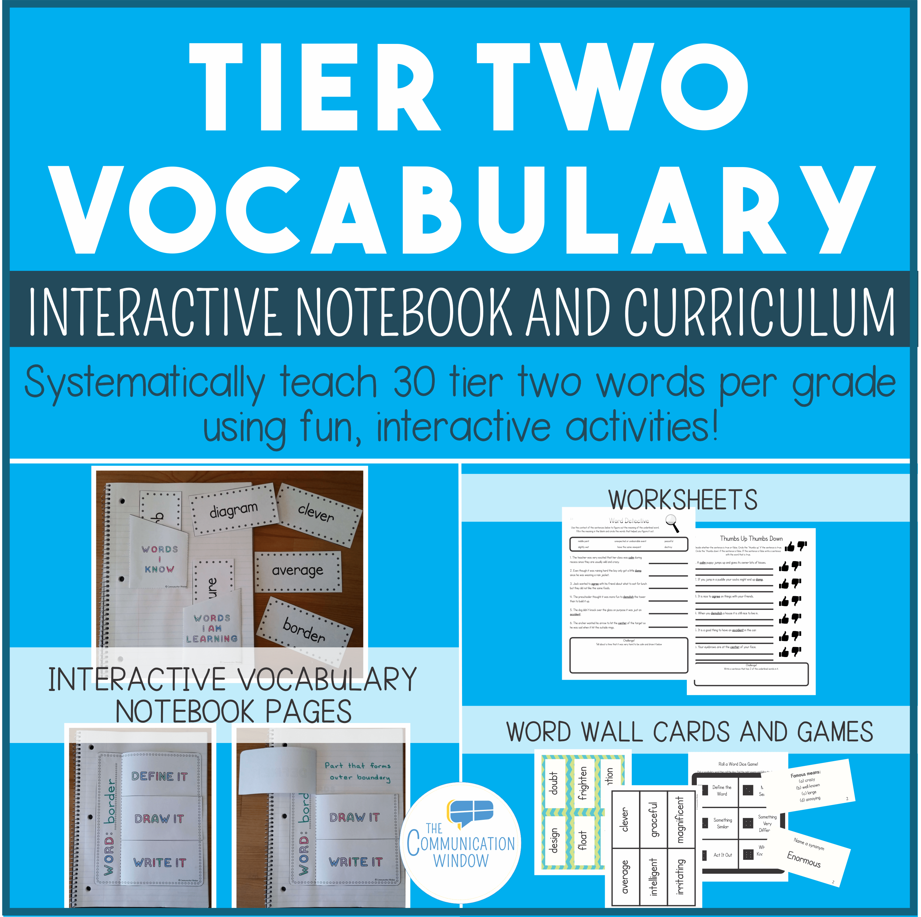 tier two academic vocabulary interactive notebooks and freebie communication window