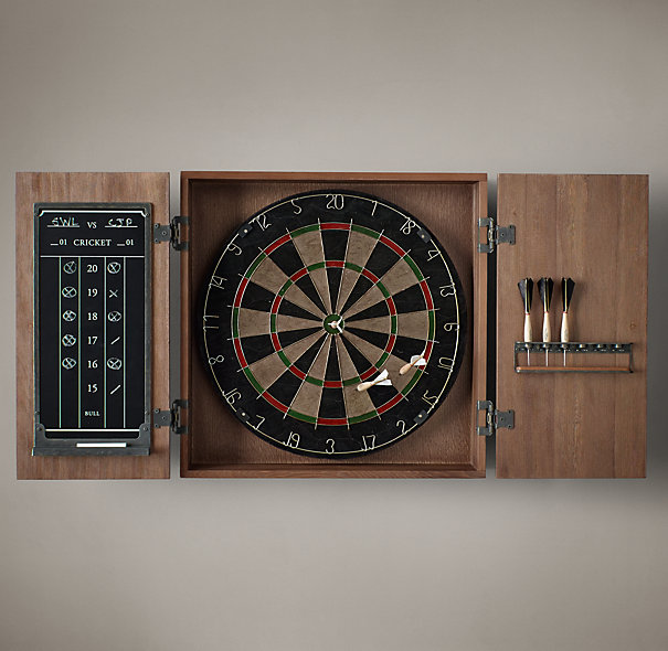 Rh's shutter single armoire:angled louvers, an architectural detail first used in ancient greece, have found a new place in the home. Restoration Hardware Tournament Darts Board | The Coolector