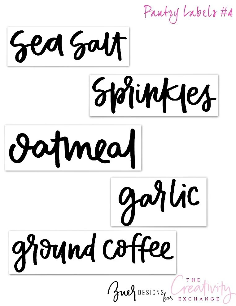 free printable pantry labels hand lettered