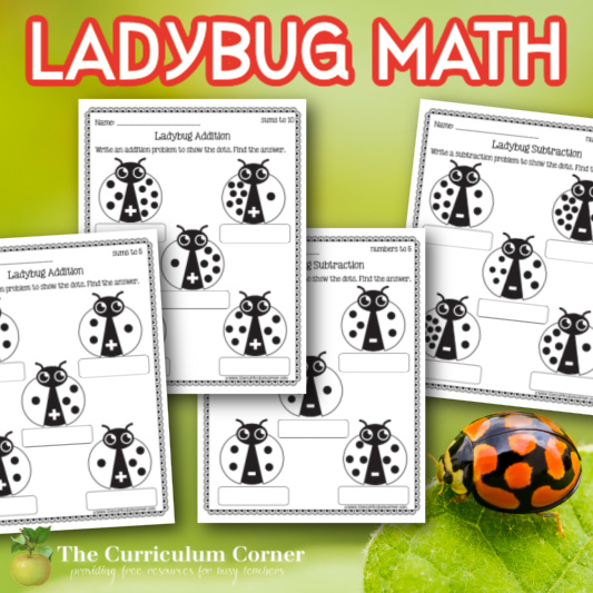 ladybug math worksheets the kinder corner