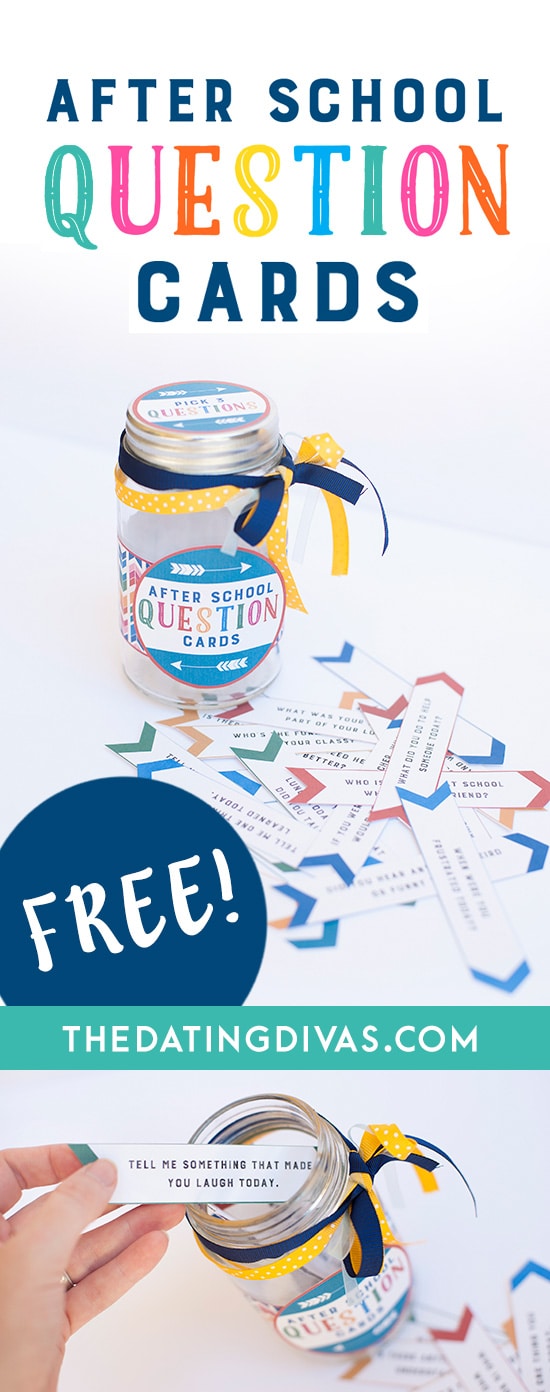 Printable after school question cards