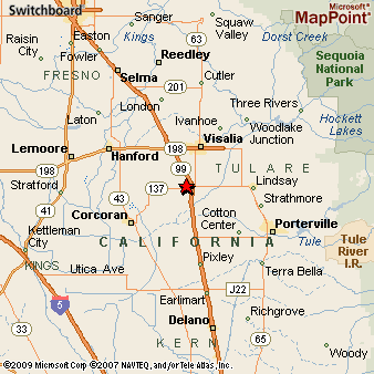 Tulare California Area Map More Tulare 