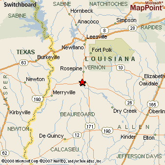 Map Of Deridder Louisiana Deridder 