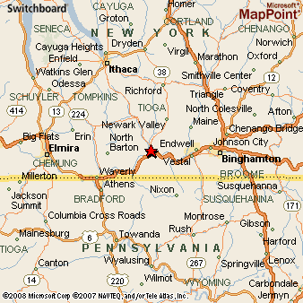Owego New York Area Map More Owego 