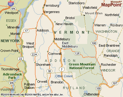 Map Of Middlebury Vt 