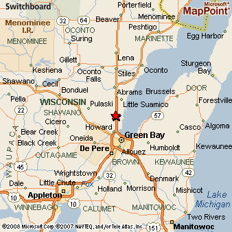 Suamico Wisconsin Area Map More Suamico 