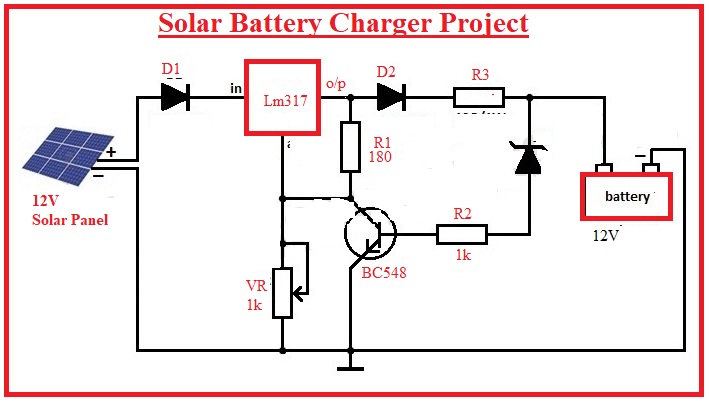 Circuit Solar Panel Battery Charger Circuit Diagram