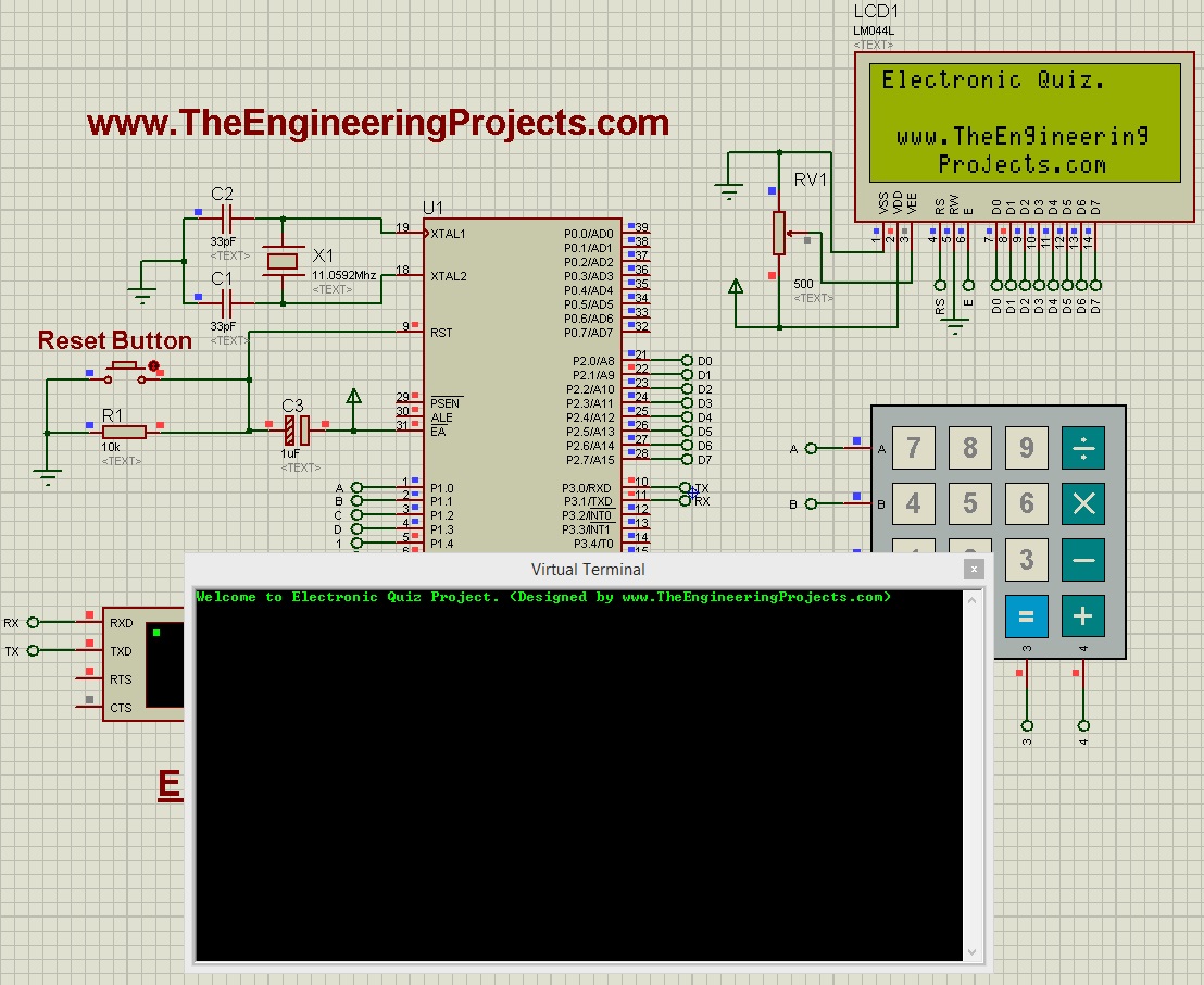 8051 Microcontroller Based Project Circuit Diagram - Circuit Diagram