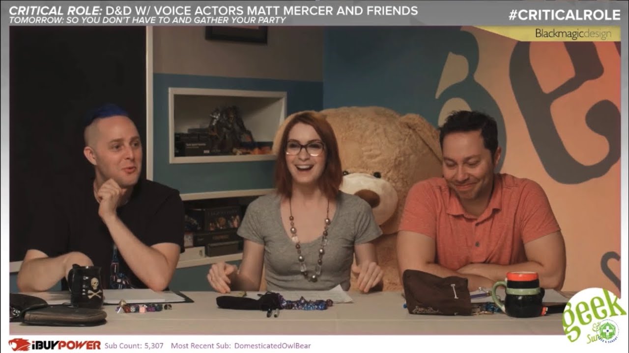 Felicia Day as a guest on Critical Role in the early days