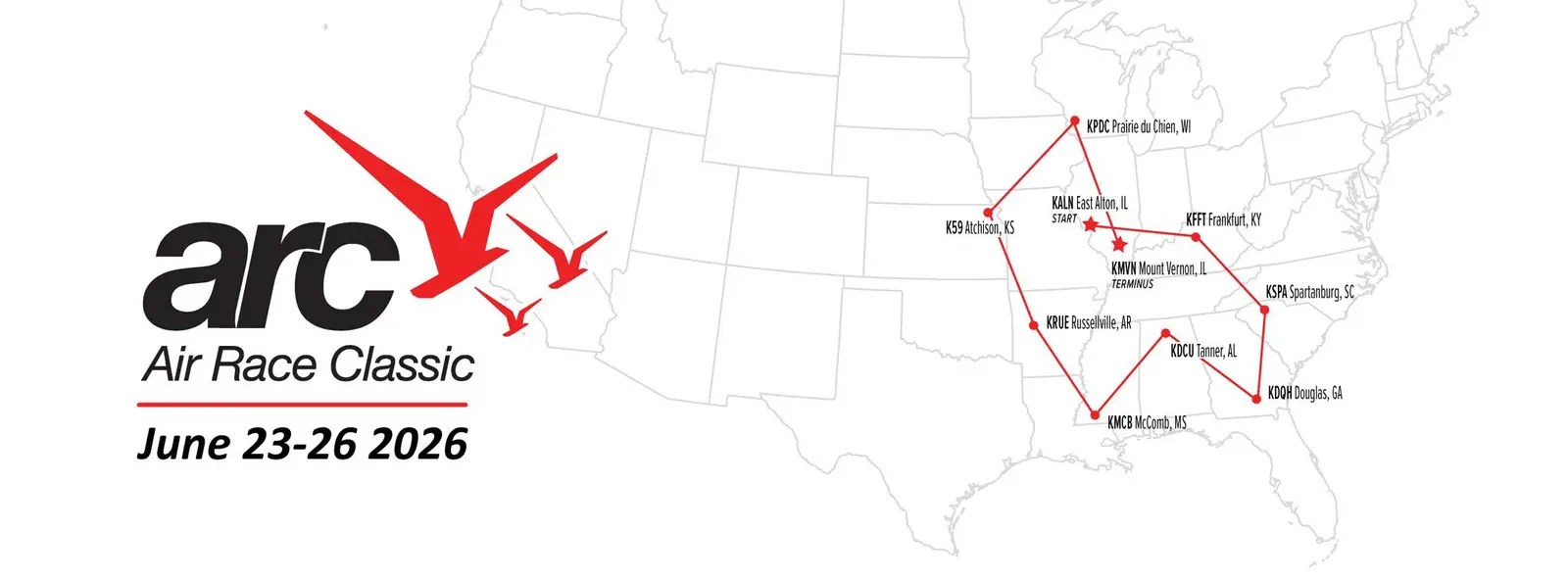 2026 Air Race Classic St Louis Regional Freightway Arc Route Map 2026.webp