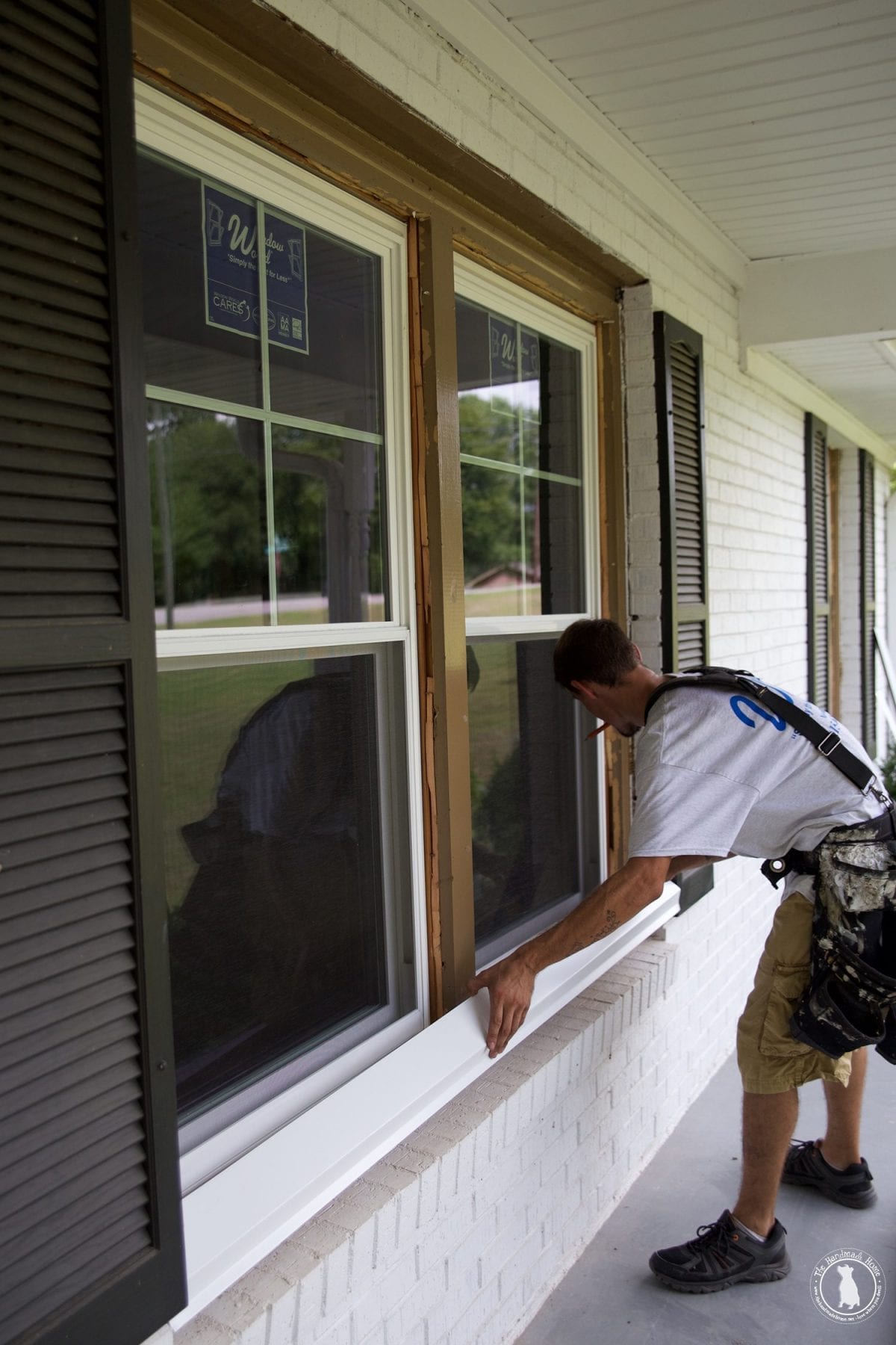 the process of installing new windows with window world The Handmade Home