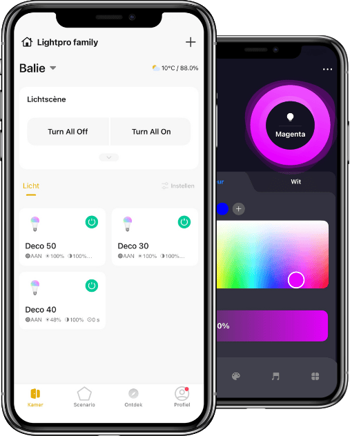 Lightpro smart app controlling Zigbee garden lights