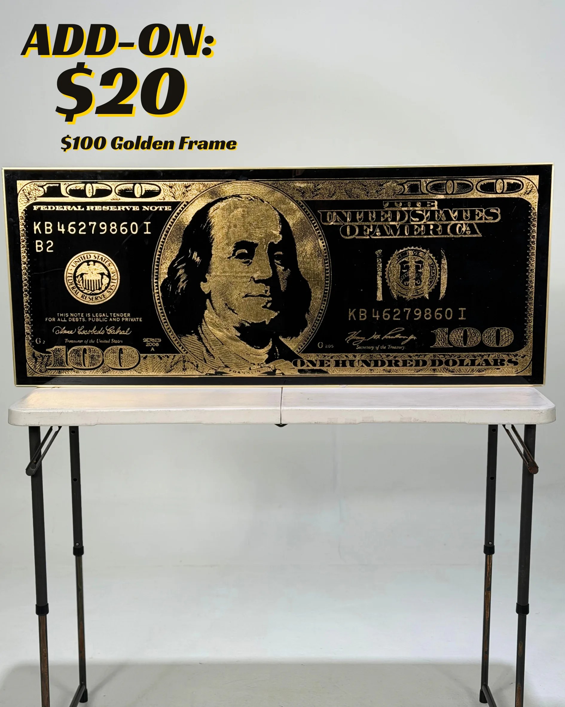 $100 Golden Frame