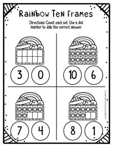 free rainbow printable ten frame worksheets the keeper of the memories