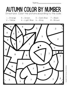 color by number fall preschool worksheets the keeper of the memories