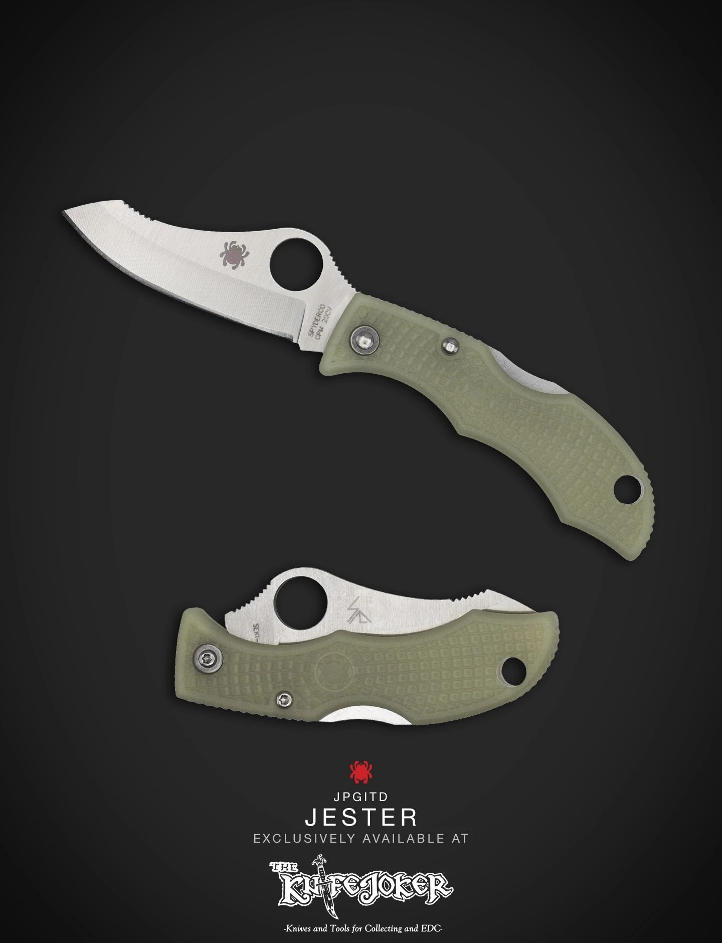 Spyderco ultra fine ceramic bench stone for the finest possible edge. Spyderco JPGITD Jester Glow in the Dark FRN 1.93" Saber