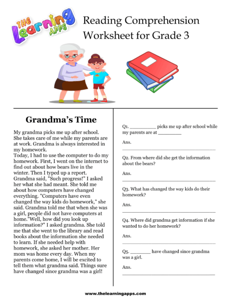 try our free grandma s time comprehension worksheet for kids