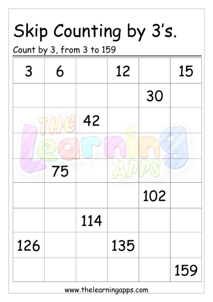 download our free skip counting by 3 worksheet for kids
