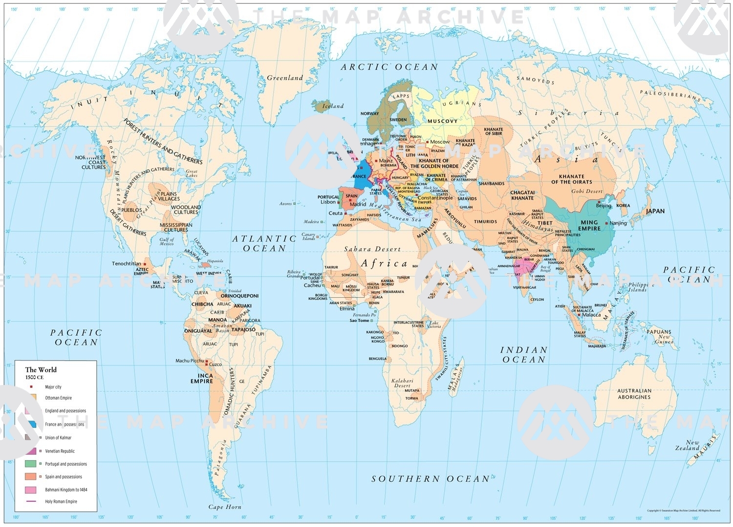 The World Map 1500 CE World Map 1500 The Map Arhcive Products Ax00903 
