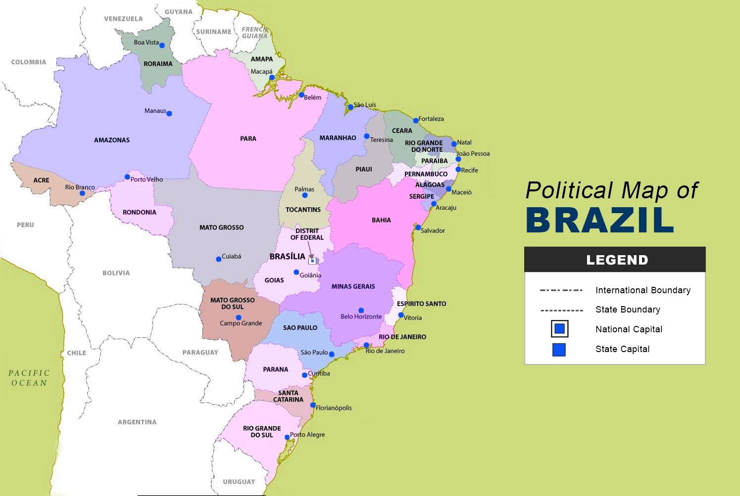Brazil Map Political The Maps Company Brazil Map 