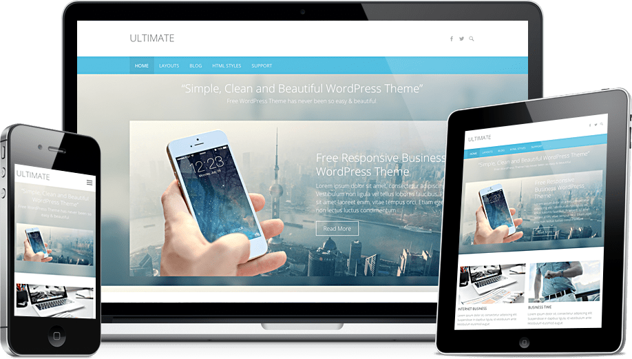 The free theme is also . Ultimate Free Easy Simple Flat Responsive Business Wordpress Theme