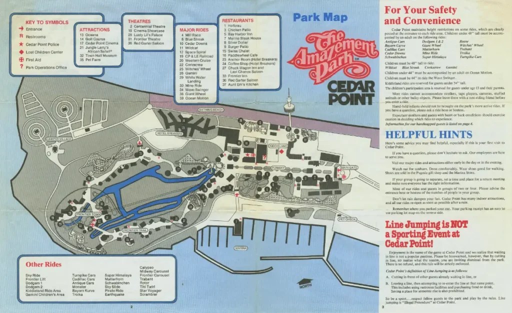 Cedar Point Map And Brochure 2025 1961 Net Cedar Point Map 1982