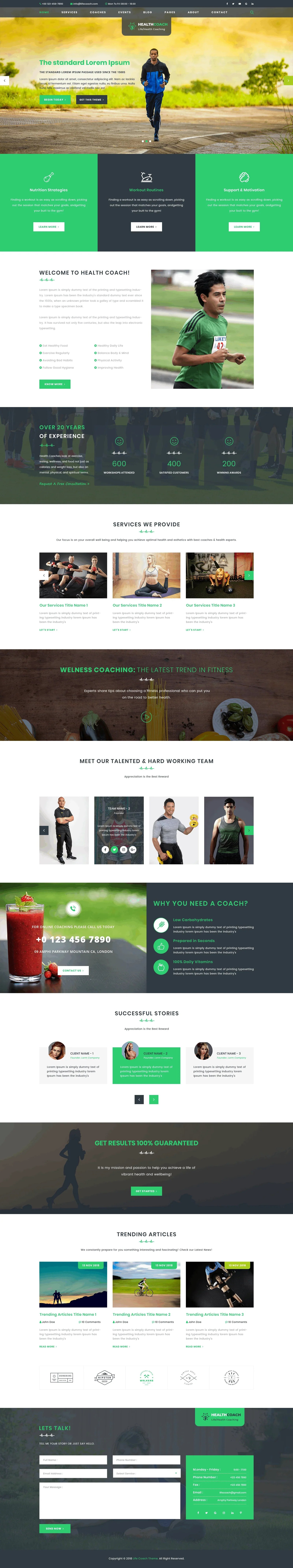 Health Coaching Wordpress Theme Best Fitness Coaching Theme