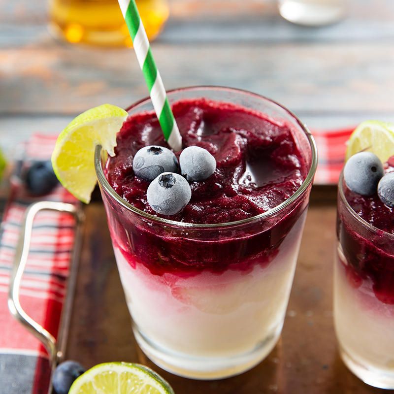 Boozy Blueberry Limeade Slushie #cocktail #rum #drink #lime #blueberry #slushie #summerdrink | The Missing Lokness