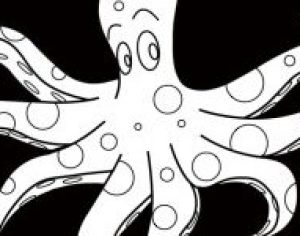 Octopus black with text